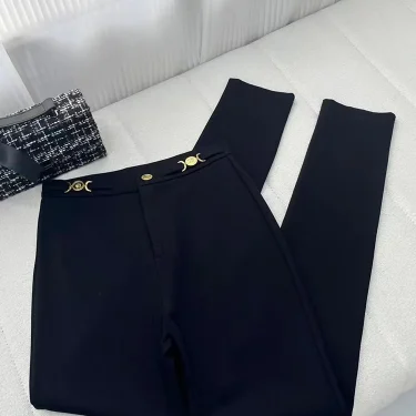 Retro luxury spring pants new black leggings fashion Joker feet pants wearing elastic high waist pencil pants. 4