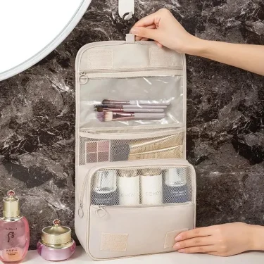 Portable Travel Multi Functional Hanging Cosmetic Bag Business Trip Washable Bag Large Capacity Dry Wet Separation Handheld Bag 2