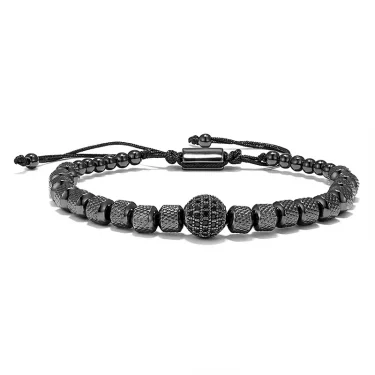 MKENDN Classic Charm Micro Pave CZ 8mm Ball Men Bracelets Stainless Steel Couple Unfade Handmade Jewelry Gift 1