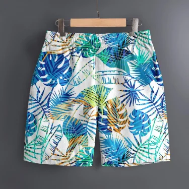 Men's Hawaiian 3D Plant Summer Pattern Beach Shorts Quick Dry Outdoor Casual Sports Shorts Fashion Men's Shorts 4