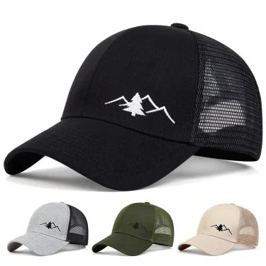 Fashion Mountain Embroidery Baseball Cap Summer Breathable Mesh Caps adjustable Hip Hop Trucker Hats Men Women Outdoor sun Hats 1