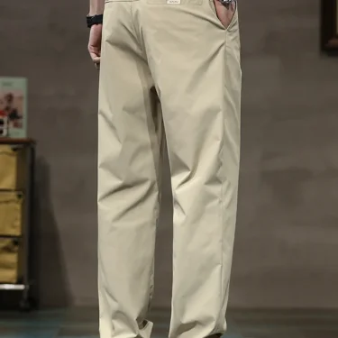 Summer Thin Ice Silk Casual Pants for Men in Solid Color Loose Straight Fashionable Light Business Casual Long Trousers Male 4