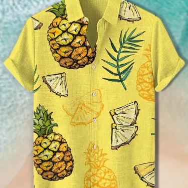 Men's beautiful graphics Shirts Fashion Short Sleeve Button Down Lapel Shirts For Summer Oversized Tops Casual Hawaiian Shirts 4