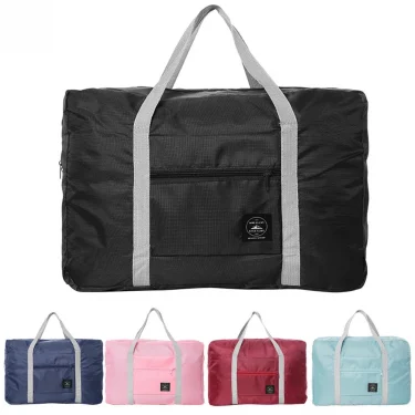 Solid Color Waterproof Folding Travel Bag Lightweight Large Capacity Luggage Bag 1