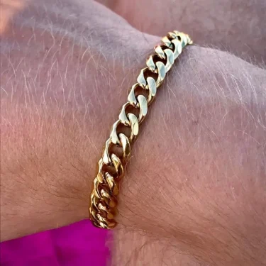 Wannee New Trendy Cuban Chain Men Bracelet Classic Stainless Steel 3 5 7mm Width Chain Bracelet For Men Women Jewelry Party Gift 2
