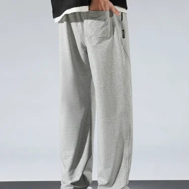 Men's Summer Sweatpants Lightweight Cotton Loose Fit Sports Pants Black Grey Home Basic Straight Trousers 3