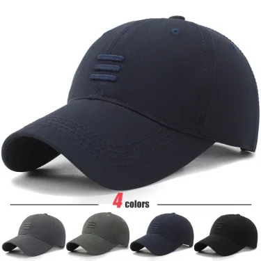 4 Colors New Fashion Soft Top Baseball Cap Outdoor Sport Casual Cotton Snapback Hats For Men and Women Three Bars Dad Hat Design 1