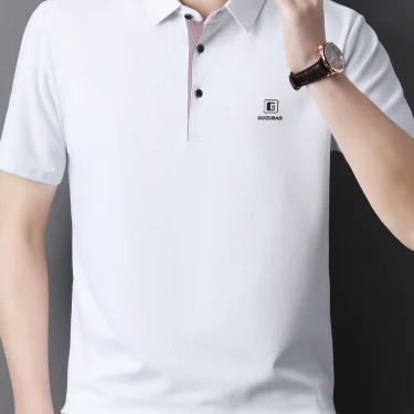 Men's lightweight summer short-sleeved Polo shirt, breathable polyester blend, ideal for golf, tennis and casual wear 4