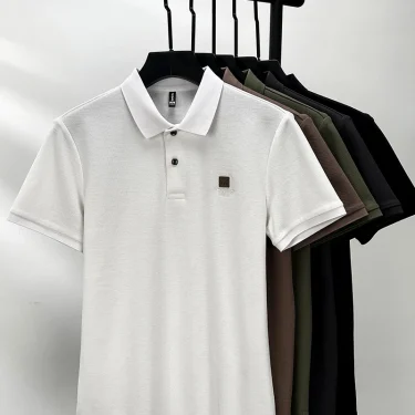 100% Cotton Summer Comfortable and Breathable Exquisite Embroidered Men's Short sleeve POLO Shirt Fashion Casual BusinessT-shirt 5