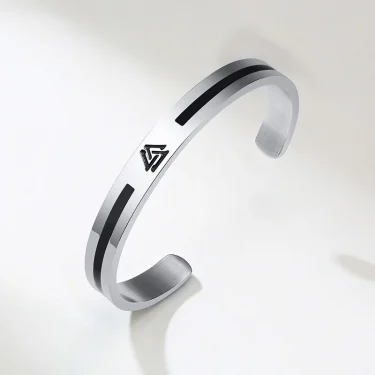 Men Bangle, Enemal Bangle Mens, Viking Logo Cuff Bracelet For Gentleman ,Stainless Steel Minimalist Bracelets 5