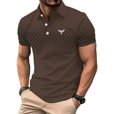 Men Personality Summer Casual 3D Digital Print Polo Shirt Men Clothes Short Sleeve Slim Fit Tops Polo Shirt Golf Polo Shirt 5