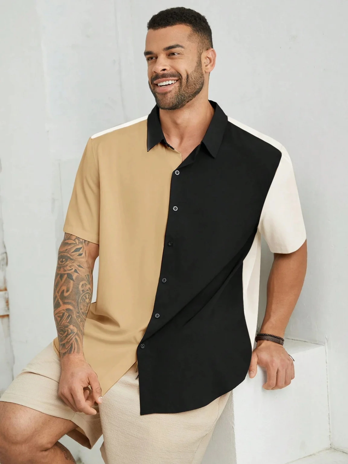 Men's Shirt Ethnic pattern design 3D Printed Christ Summer Short Sleeve Daily Street Tops Button Summer Men's Clothes 2