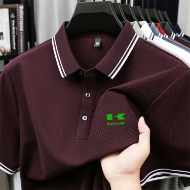 High end Brand Men's 100Cotton Polo Shirt Summer New Fashion Letter Print Lapel Short Sleeve Business Casual Breathable Menswear 6