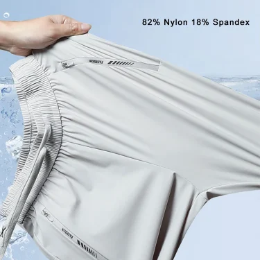 Men's Ice Silk Sweatpants 8 Colors Nylon/Spandex Light Cool Jogger Pants Unisex Man/Women Stretched Workout Sports Trousers 4