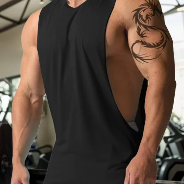 Men's Gym Fitness Vest Summer Men Jogging Bodybuilding Sleeveless Shirt Breathable O-Neck Casual Muscle Vest 2