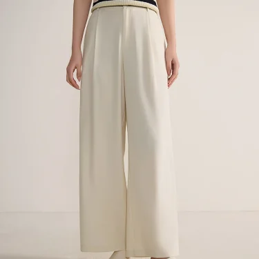 DUSHU Hanging Sunscreen Commuter Casual Pants 2024 Summer New Simple High Waist Slimming Straight Leg Pants 24DS82498 1