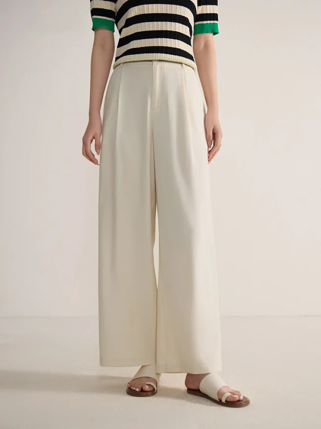 DUSHU Hanging Sunscreen Commuter Casual Pants 2024 Summer New Simple High Waist Slimming Straight Leg Pants 24DS82498 1