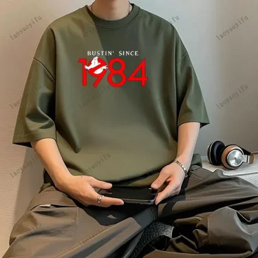 Retro Ghostbusters Men's T-shirt Cotton Top Novel Short-sleeved Round-neck T-Shirt with Pattern Harajuku Creative Tshirt Tops 1