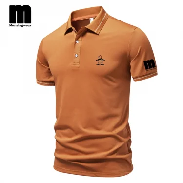 Summer new men's casual collar polo shirt, summer fashion casual collar button short sleeved comfortable breathable top 6