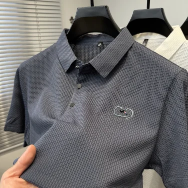 Summer new men's brand POLO shirt luxurious high-end customized relief design T-shirt fashionable business casual short sleeve 3