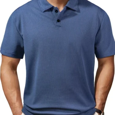 Summer Men Solid Color Polo Shirt Short Sleeve Lapel Button Tshirts for Men Casual Streetwear Lightweight Jogging Tops 3