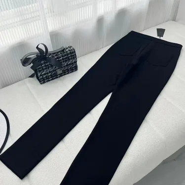 Retro luxury spring pants new black leggings fashion Joker feet pants wearing elastic high waist pencil pants. 3