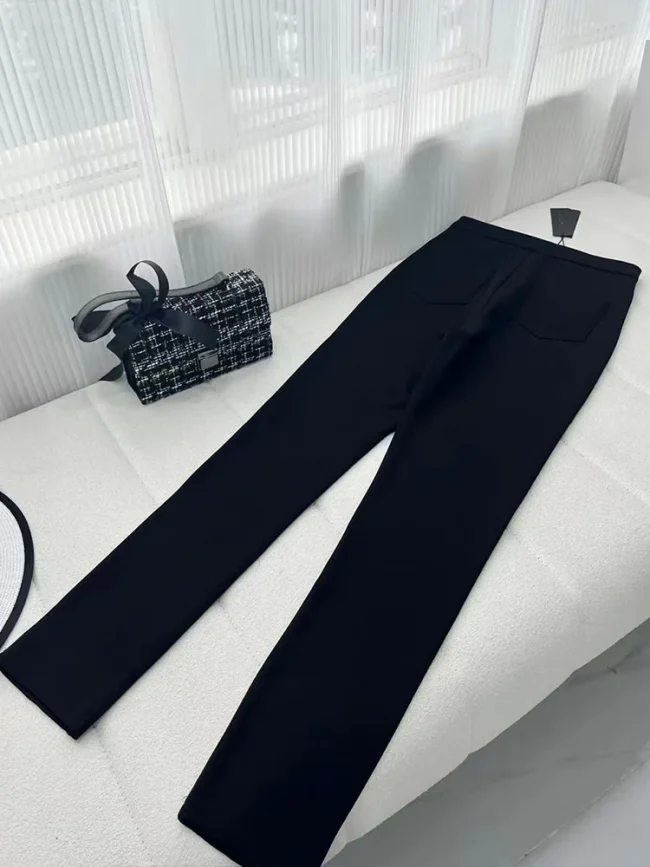 Retro luxury spring pants new black leggings fashion Joker feet pants wearing elastic high waist pencil pants. 3