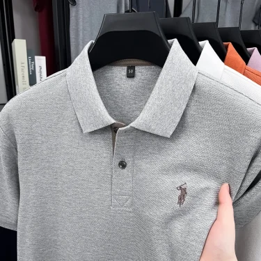Luxury brand 100% cotton short sleeve polo shirt men's summer trend new high-end Paul embroidery casual business golf T-shirt 2