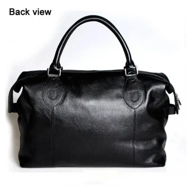 Fashion Genuine Leather Travel Bag Men's Luggage Bags Large Male Duffle Bag weekend Women Shoulder Bag Big Tote Handbag Black 4