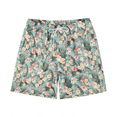 Hawaiian 3d Print Plants Flamingo Beach Shorts Men Summer Short Pants Outdoor Sports Surf Board Shorts Quick Dry Swim Trunks 1