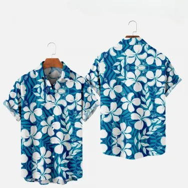 Men's Fashion Summer T-Shirts Hawaiian 3d Print Cozy Casual One Button Shirts Short Sleeve Beach Oversized Shirts 2