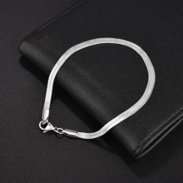 3/4/5MM Stainless Steel Snake Chain Bracelet For Women Men Classic Gold Color Charm Bracelets Jewellery Wholesale Dropshipping 1