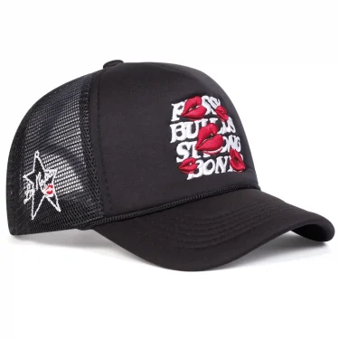 Unisex Letter Lips Embroidery Side Pentagram Baseball Net Caps Spring and Summer Outdoor Adjustable Casual Hats Sunscreen Hat 2