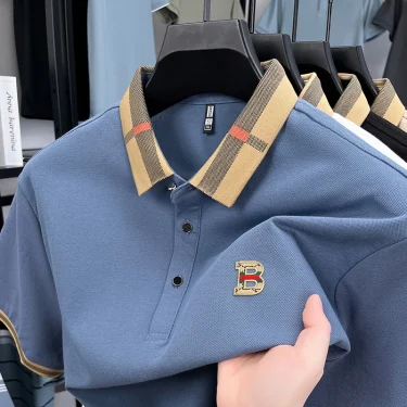 High End Quality Summer Men's Letter Printed Polo Shirt Fashionable Business Comfortable Short Sleeved Lapel T-Shirt Men's Wear 3
