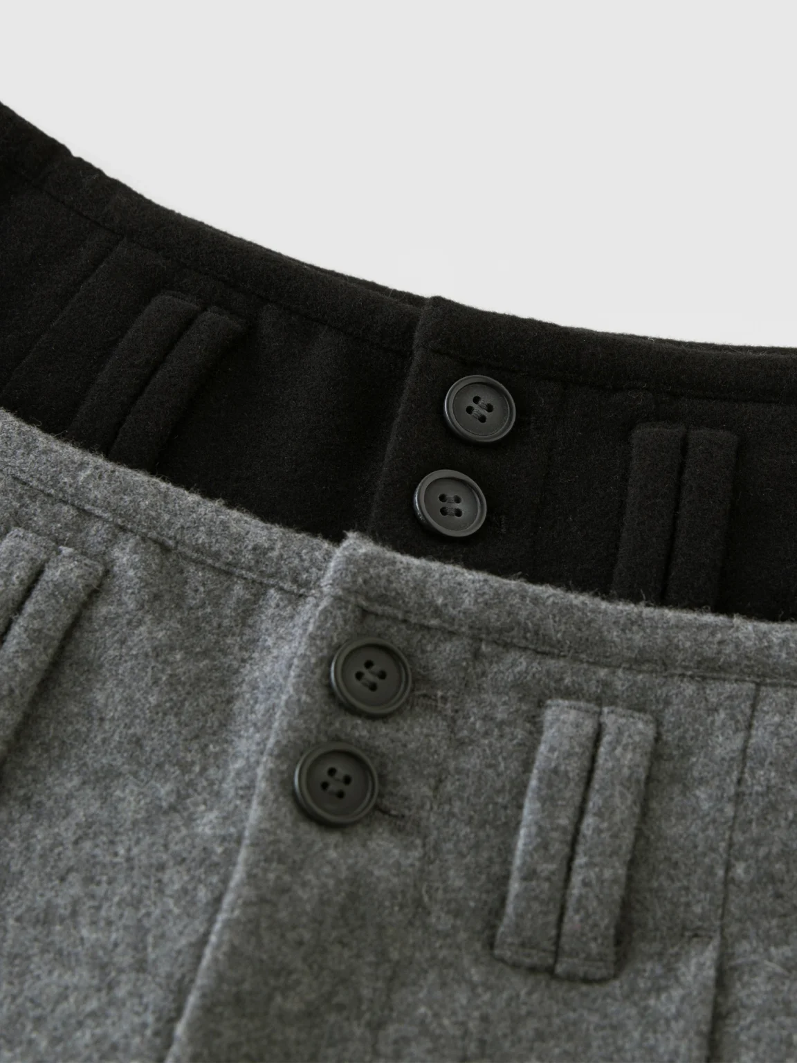 DUSHU 53.1% Wool Women Winter Trousers Black Commuter Simple Wool Blended Straight Pants Winter Thicken Grey Pant 24DH84070 5