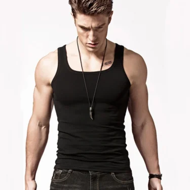 2024 Summer Plus Size Men Clothing Tank Tops Black White Gray Singlets Sleeveless Fitness Men Vest Casual Bodybuilding Vest New 6