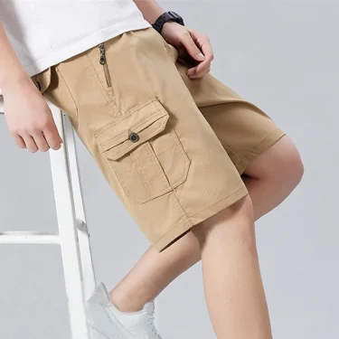 Lightweight Breathabel Outdoor Cargo Shorts Man Summer Casual Shorts for Men Multi Pockets Short Pants Drawstring Hiking Shorts 4