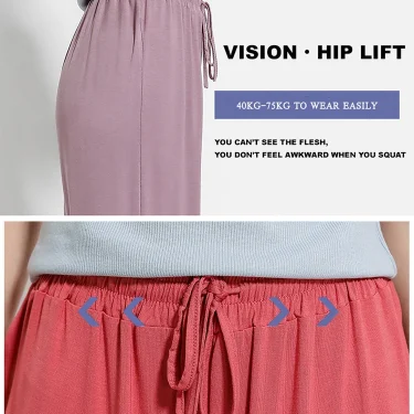 New High Waist Drape Modal Loose Large Size Thin Wide-leg Pants Women's Summer All-match Trousers Casual Straight-leg 5