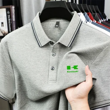 High end Brand Men's 100Cotton Polo Shirt Summer New Fashion Letter Print Lapel Short Sleeve Business Casual Breathable Menswear 4