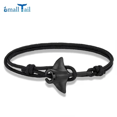 Ocean Animals Cute Manta Ray Bracelet Men Women Adjustable Paracord Rope Couple Bracelets Summer Beach Surfing Party Bangle Gift 1