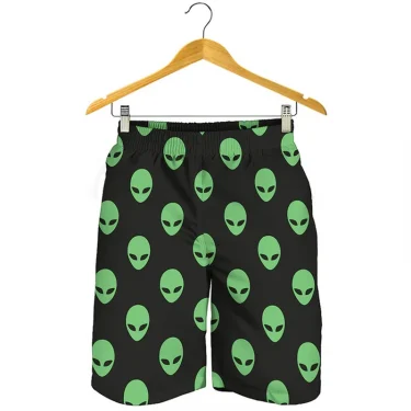 3D Print UFO Green Alien Y2k Beach Shorts Men Hawaiian Swimming Trunks Woman Comfortable Quick Dry Sportwear Kids Ice Shorts 1