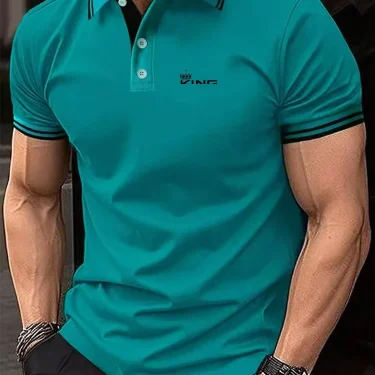 Men's Polo Shirt Golf Shirt Work Casual Lapel Classic Short Sleeve Color Block Button Spring & Summer Regular Fit Polo Shirt 1