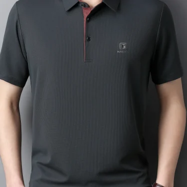 Men's lightweight summer short-sleeved Polo shirt, breathable polyester blend, ideal for golf, tennis and casual wear 3