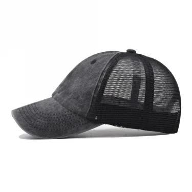 Vintage Washed Cotton Baseball Cap Women Men UV Protection Breathable Mesh Cap Visor Adjustable Hip Hop Caps 4