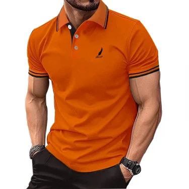 Men Clothes 100% Polyester Breathable Business Casual Polo Shirt Tops Men Short Sleeve Summer Fashion Slim Fit Polo Shirt 1