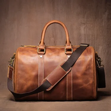GURO Retro Higher Quality Cowhide Travel Bags Men's Genuine Leather Handbag Women Luxury Weekend Fitness Bag Short Trip Luggage 2