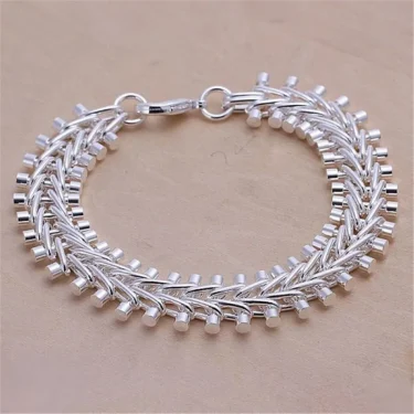 925 Sterling Silver Exquisite Solid Chain Bracelet Fashion Charm Women Men Solid Wedding Cute Simple Models Jewelry 4