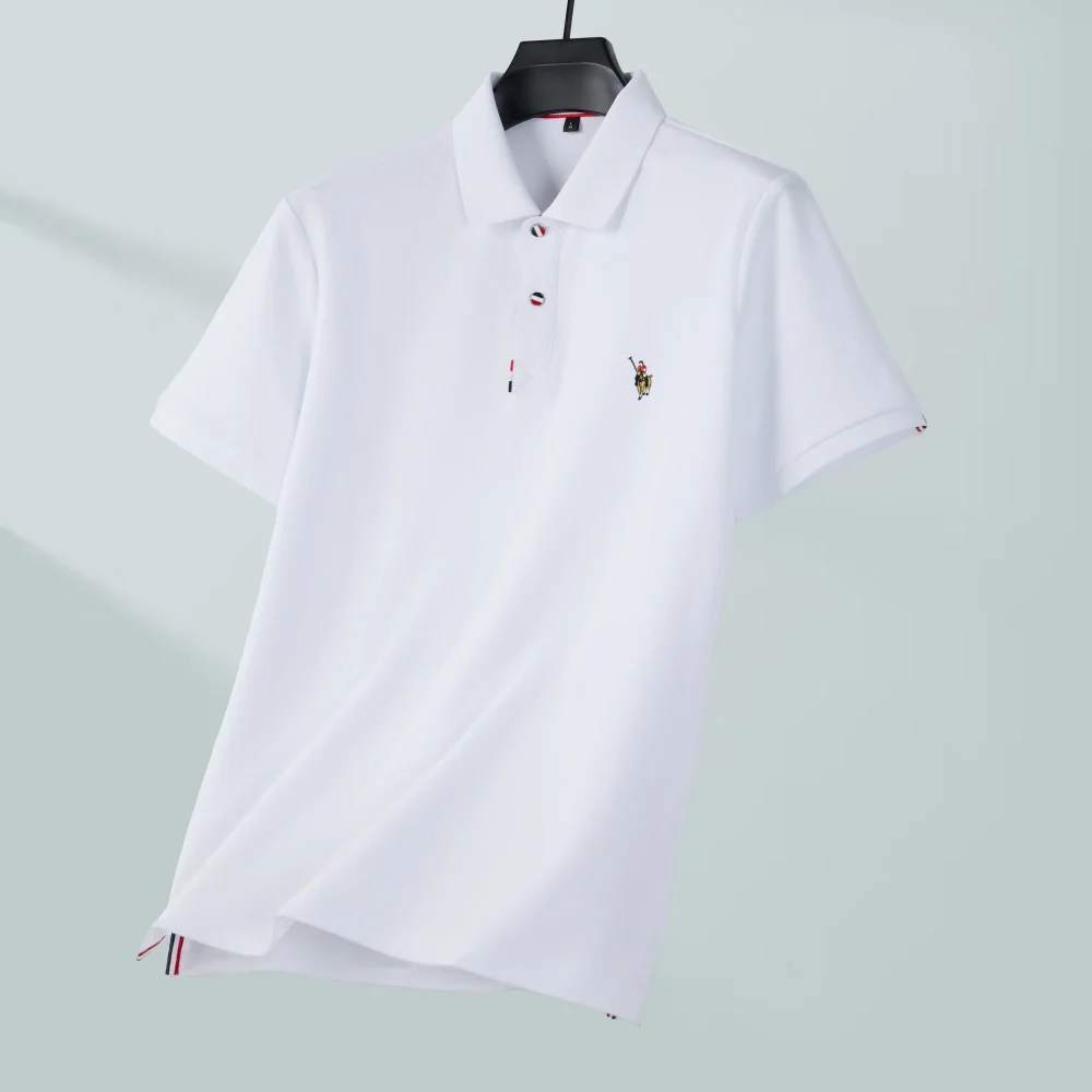 100% pure cotton men's high-end brand short sleeve polo shirt summer fashion hot selling pony embroidery golf top casual T-shirt 6