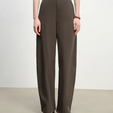 ZIQIAO 2025 Summer Women's Tencel High-Waisted Trousers - Curved Hem & Fluid Slimming Silhouette Pants 25ZQ92308 4