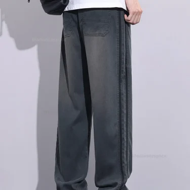 Men Clothing Pants Summer Thin Lyocell Soft Loose Wide Pants Elastic Waist Casual Vintage Trousers Male Plus Size 5XL 3